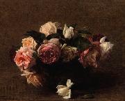 Henri Fantin-Latour Fleurs roses Spain oil painting artist